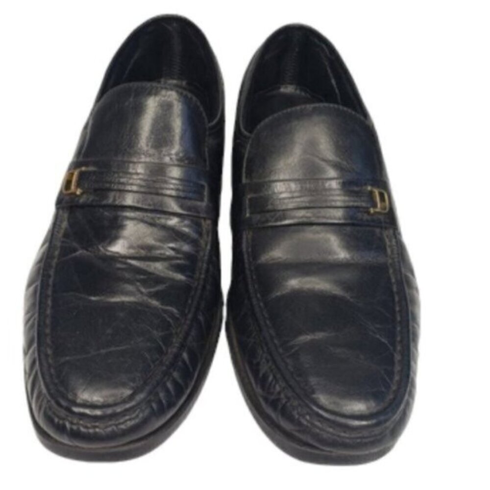 Florsheim Comfortech Black Leather Slip On Milano Loafer US 10.5D
